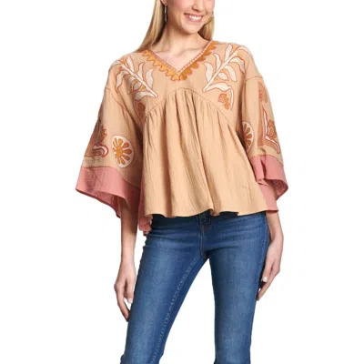 Easel Stevie Blouse In Khaki