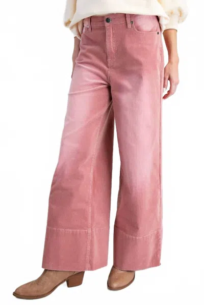 Easel Stretch Baby Corduroy Wide Leg Pants In Pink