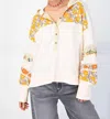 Easel Marley Pullover Hooded Top In Sweet Cream In White