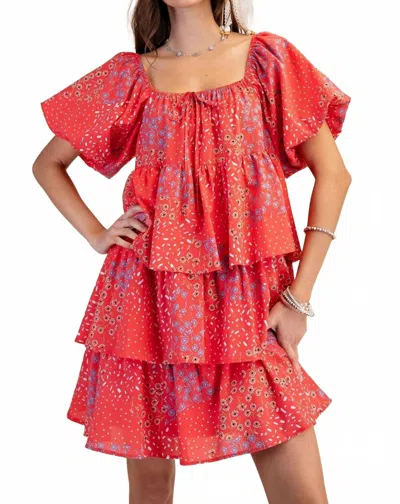 Easel Sweet Talker Mini Dress In Red In Pink