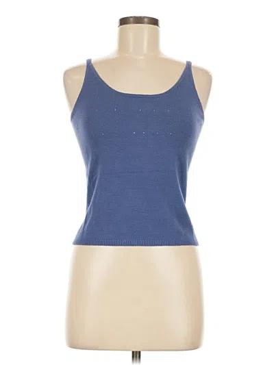 Pre-owned Easel Tank Top Blue Halter Neckline Tops