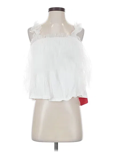 Pre-owned Easel Tank Top White Strapless Neckline Tops