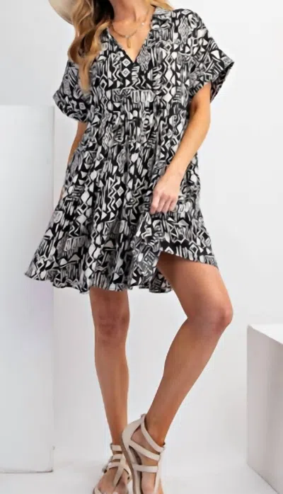 Easel Tessa Short Sleeve Dress In Multi