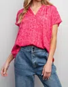 Easel The Peach Blossom Top - Plus In Coral Pink In Multi
