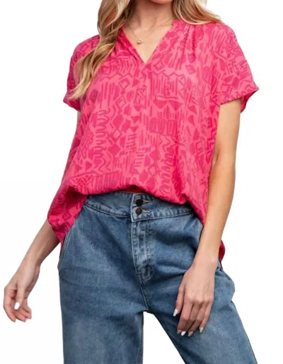 Easel The Peach Blossom Top - Plus In Coral Pink