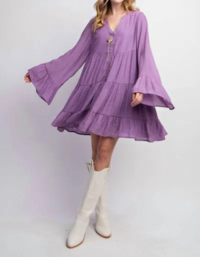 Easel Tiered Dress In Lavender In Purple