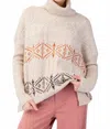 Easel Top Notch Sweater In Oatmeal In Pink