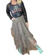 Easel Tulle Skirt In Mocha In Gray