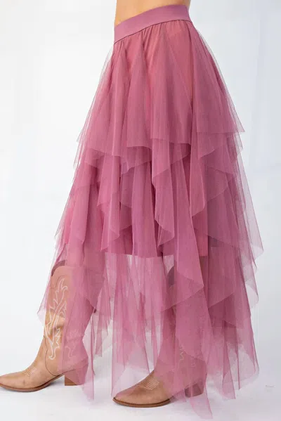 Easel Tulle Tulle Tulle Skirt In Mauve In Multi