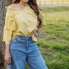 Easel Washed Cotton Jersey Oversized Top In Green Tea In Green