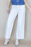 Easel Wide Glide Wide Leg Twill Pants In White