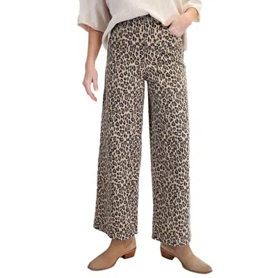 Easel Wide Leg Jeans In Leopard In Multi