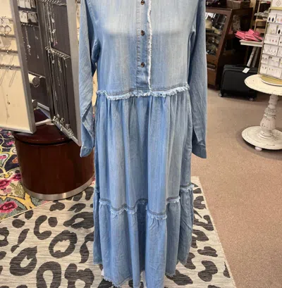 Easel Women's Evie Denim Dress In Blue