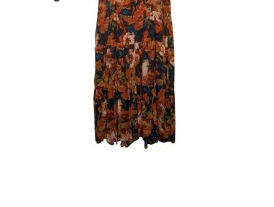 Easel Women's Floral Printed Dress In Rust Floral In Brown