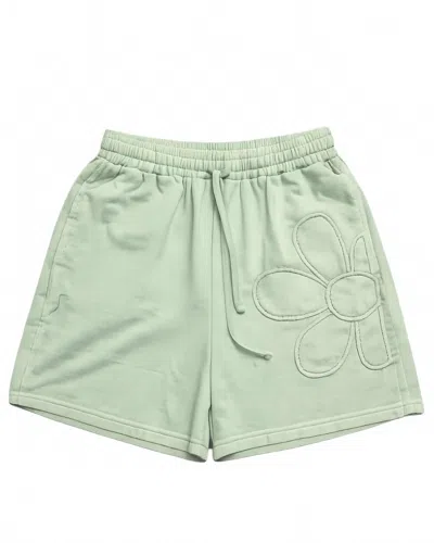 Easel Women's Hadley Flower Patch Detail Shorts In Sage In Green