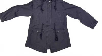 Easel Women's Hooded Anorak Jacket In Purple/ Grey In Gray