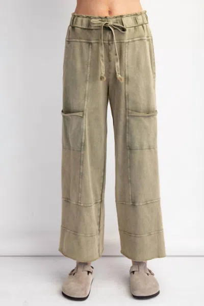 Easel Women's Mineral Wash Pants In Olive In Green