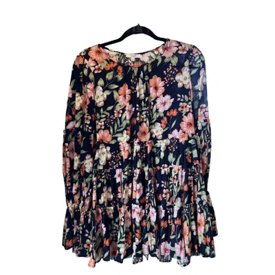 Easel Women's Shanique Floral Top In Navy/multi