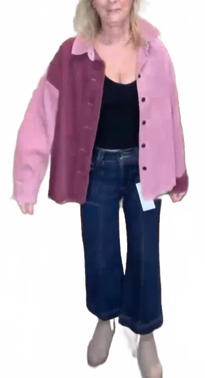 Easel Women's Split Down The Middle Jacket In Raspberry In Pink