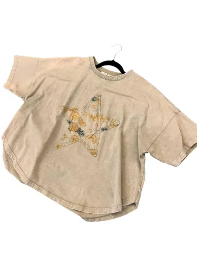 Easel Women's Star Top In Sage Green