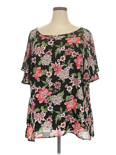 Pre-owned East Adeline Short Sleeve Blouse In Black