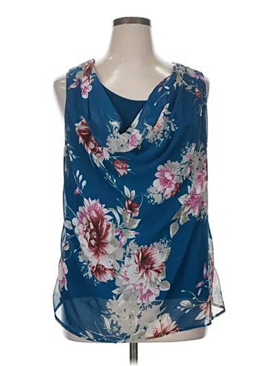 Pre-owned East Adeline Sleeveless Blouse In Blue