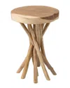 East At Main Kenton Teakwood Round Accent Table