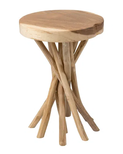 East At Main Kenton Teakwood Round Accent Table