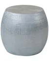 East At Main Melrose Silver Aluminum Round Accent Table
