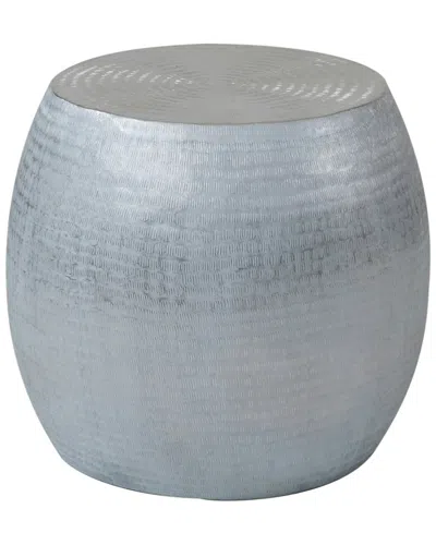 East At Main Melrose Silver Aluminum Round Accent Table