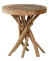 East At Main Merrill Teak Accent Table