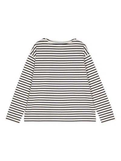 East End Highlanders Kids' Striped Long-sleeved T-shirt In White