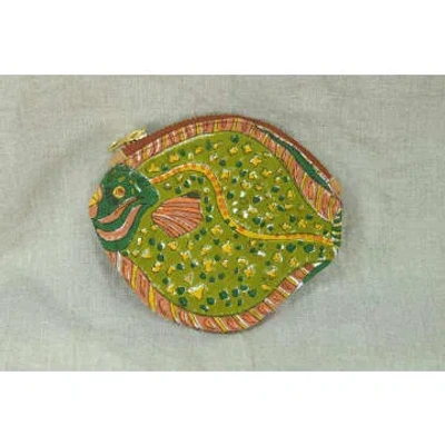East End Press Flat Fish Coin Purse In Green