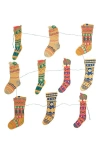 East End Press Paper Stockings Sewn Garland In Multi