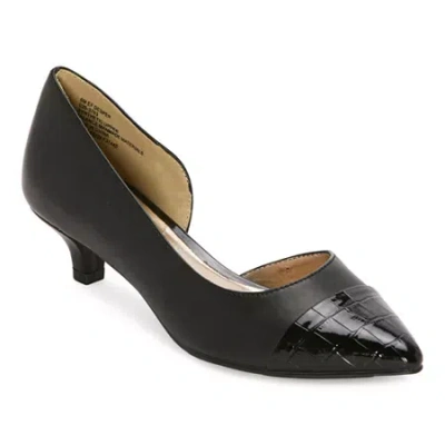 East Fifth East 5th Dion Womens Pointed Kitten Heel Pumps In Black