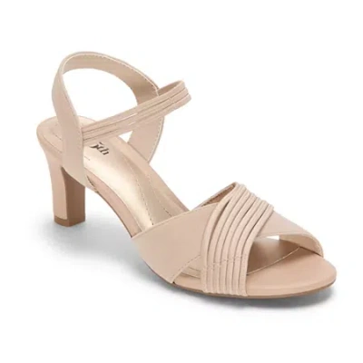East Fifth East 5th Nelty Womens Round Open Toe Block Heel Pumps In Brown