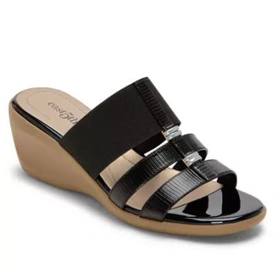East Fifth East 5th Womens Endi Wedge Sandals In Black