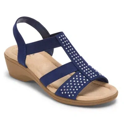 East Fifth East 5th Womens Indigo Strap Sandals In Blue