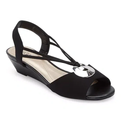 East Fifth East 5th Womens Ravena Wedge Sandals In Black