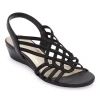 East Fifth East 5th Womens Reno Wedge Sandals In Black