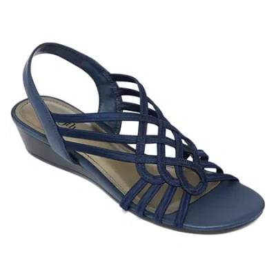 East Fifth East 5th Womens Reno Wedge Sandals In Blue
