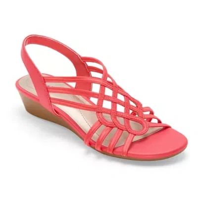East Fifth East 5th Womens Reno Wedge Sandals In Pink