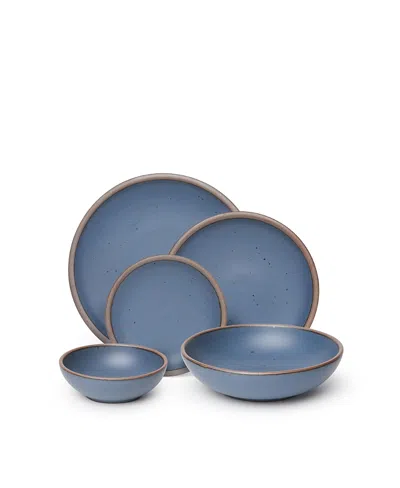 East Fork Pottery Shallow Dinner Set In Blue