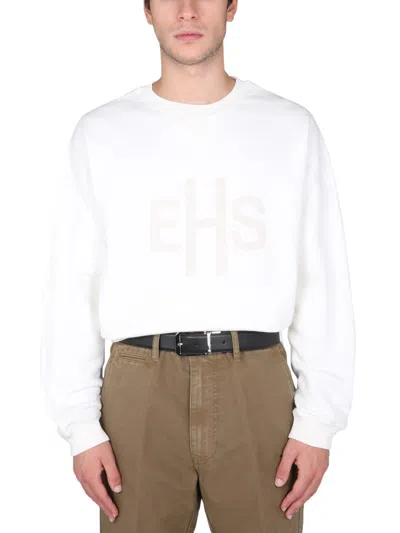 East Harbour Surplus Classic Beatles-inspired Crew Neck Sweatshirt In White