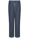 East Harbour Surplus Striped Straight Trousers In Blue