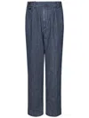 East Harbour Surplus Striped Straight Trousers In Blue