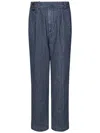 East Harbour Surplus Striped Straight Trousers In Blue