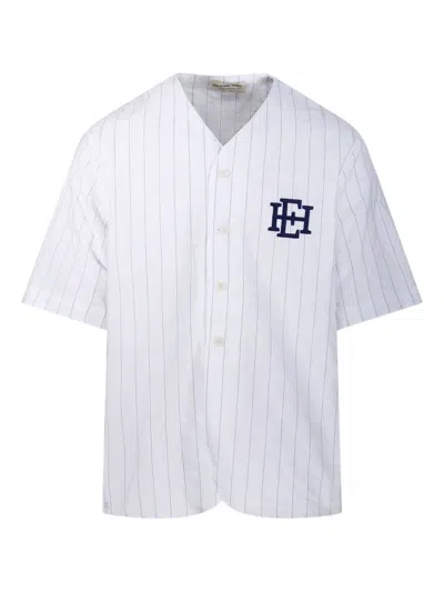 East Harbour Surplus Gehrig 496 Pinstripe Baseball Shirt In White