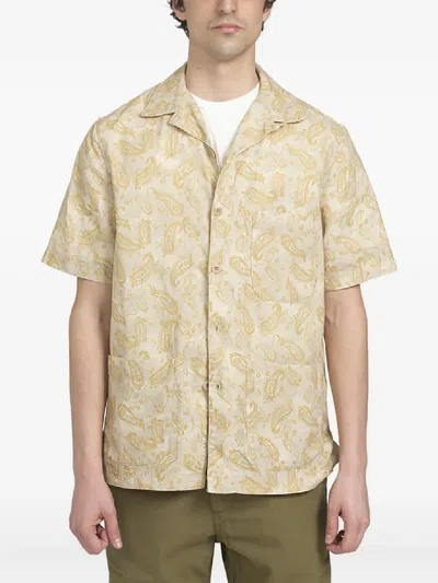 East Harbour Surplus Paisley Print Classic Collar Shirt In Brown