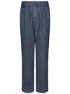 East Harbour Surplus Striped Straight Trousers In Blue